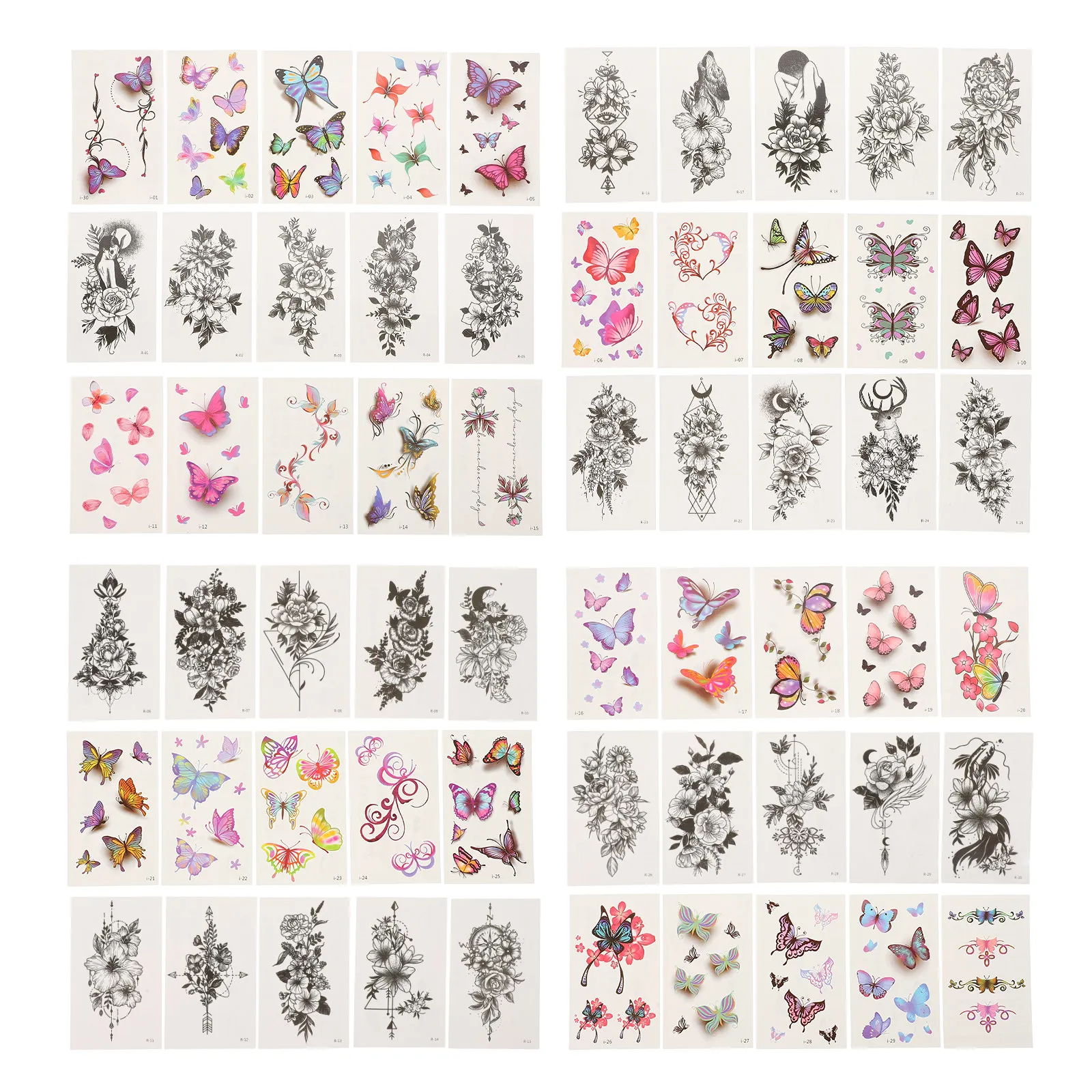 60pcs Temporary Tattoos Body Stickers Waterproof Breathable Creative Colorful Patterns Freshness Themed Decor Body Art
60pcs Temporary Tattoos Body Stickers Waterproof Breathable Creative Colorful Patterns Freshness Themed Decor Body Art