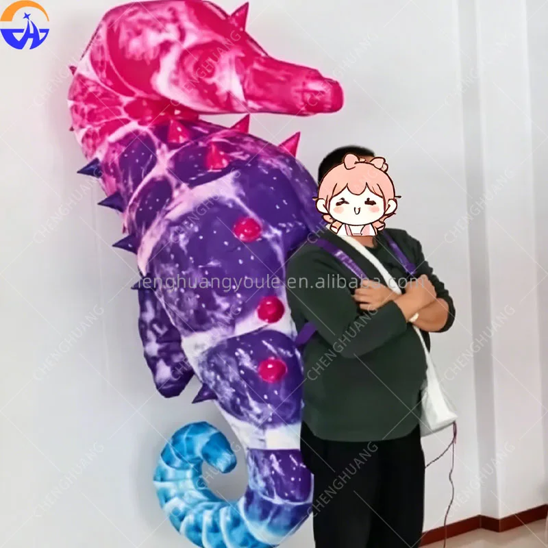 Colorful LED Inflatable Seahorse Walking Mascot Costume with White Lights for Carnival Parade Nightclub Performance & Advertisin
Colorful LED Inflatable Seahorse Walking Mascot Costume with White Lights for Carnival Parade Nightclub Performance & Advertisin