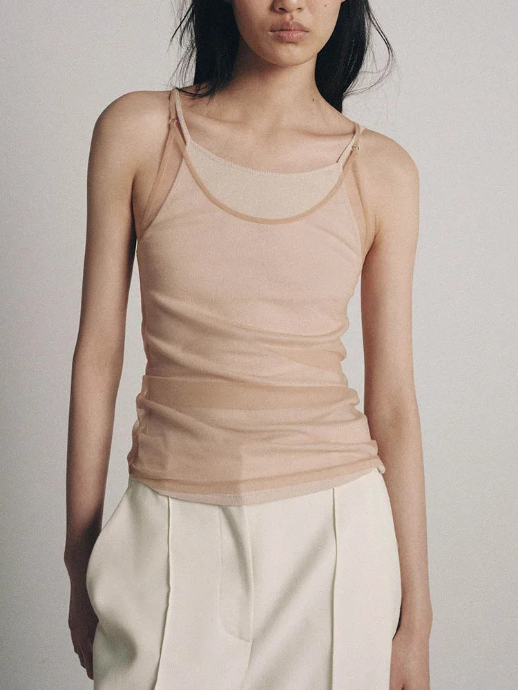 New Summer Women's round Neck Double Layer Silk Mesh Effect Strap Top Elegant Simple Design Fashionable Trendy Ethnic Stage C...
New Summer Women's round Neck Double Layer Silk Mesh Effect Strap Top Elegant Simple Design Fashionable Trendy Ethnic Stage C...