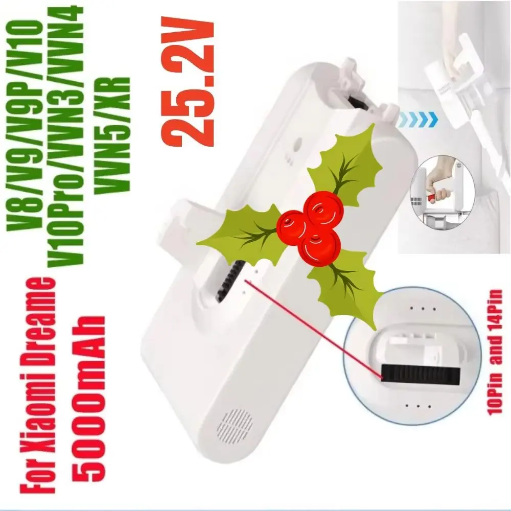 For Dreame V8 V9 V10 V9P V9B XR VVN3 VVN4 Handheld Cordless Vacuum Cleaner Replacement Battery 25.2V Lithium-ion
For Dreame V8 V9 V10 V9P V9B XR VVN3 VVN4 Handheld Cordless Vacuum Cleaner Replacement Battery 25.2V Lithium-ion