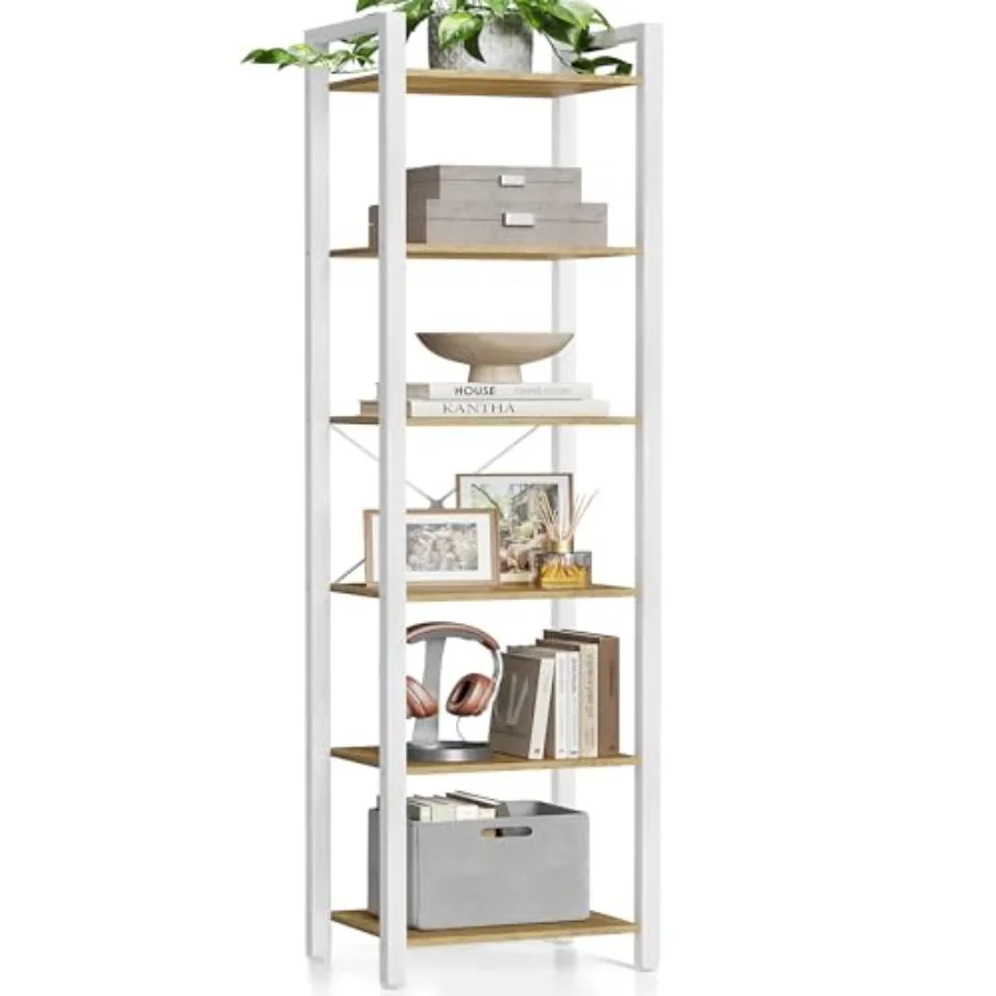 6-Tier Bookshelf with Steel Frame Cloud White Industrial Style 11.8 x 15.7 x 73.2 Inch Bookcase for Living Room Home Office Stu
6-Tier Bookshelf with Steel Frame Cloud White Industrial Style 11.8 x 15.7 x 73.2 Inch Bookcase for Living Room Home Office Stu