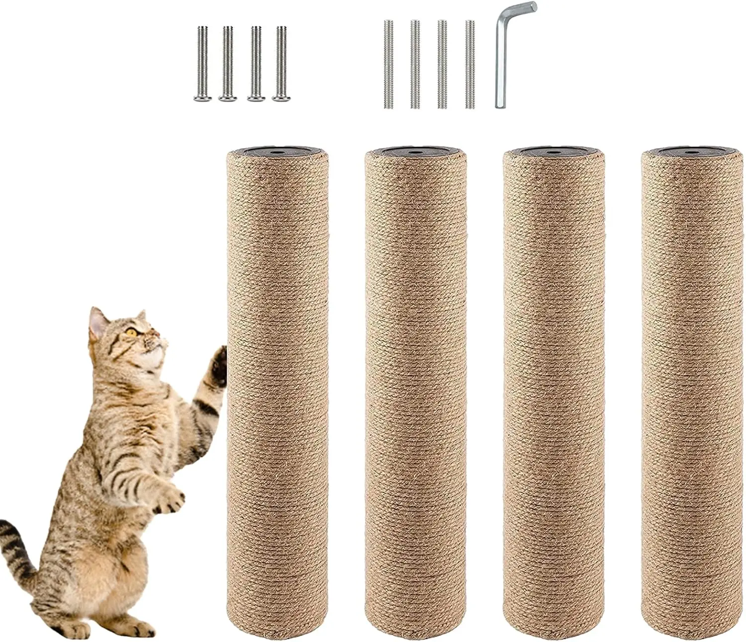 4 Pcs Cat Scratching Post Replacement for Indoor 15.7 x 3.1 Inches Cats Tree Replacement Parts Natural Jute Pole Part Ca
4 Pcs Cat Scratching Post Replacement for Indoor 15.7 x 3.1 Inches Cats Tree Replacement Parts Natural Jute Pole Part Ca