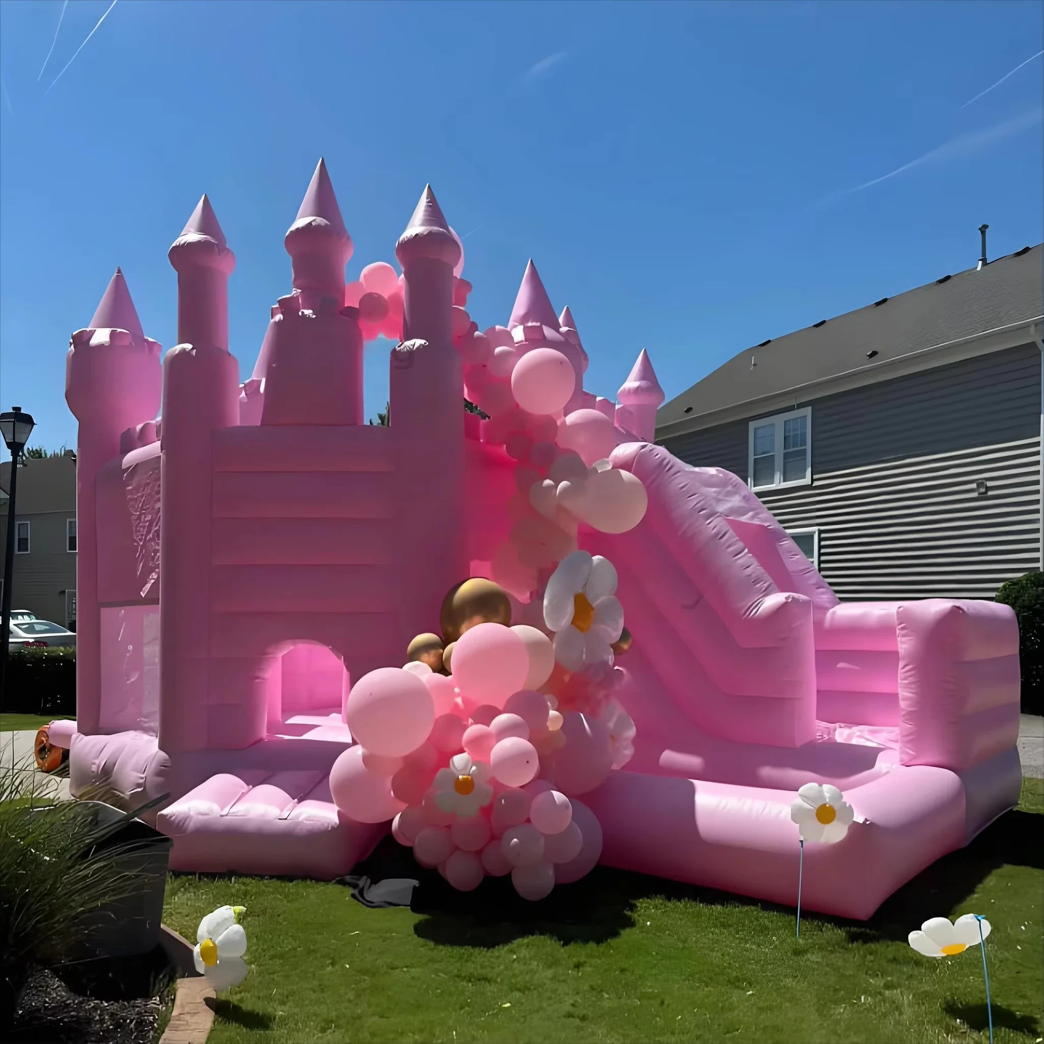 Pink Bouncy Castle with Slide Jumping Castle Bouncy House Children's Birthday Party Wedding
Pink Bouncy Castle with Slide Jumping Castle Bouncy House Children's Birthday Party Wedding