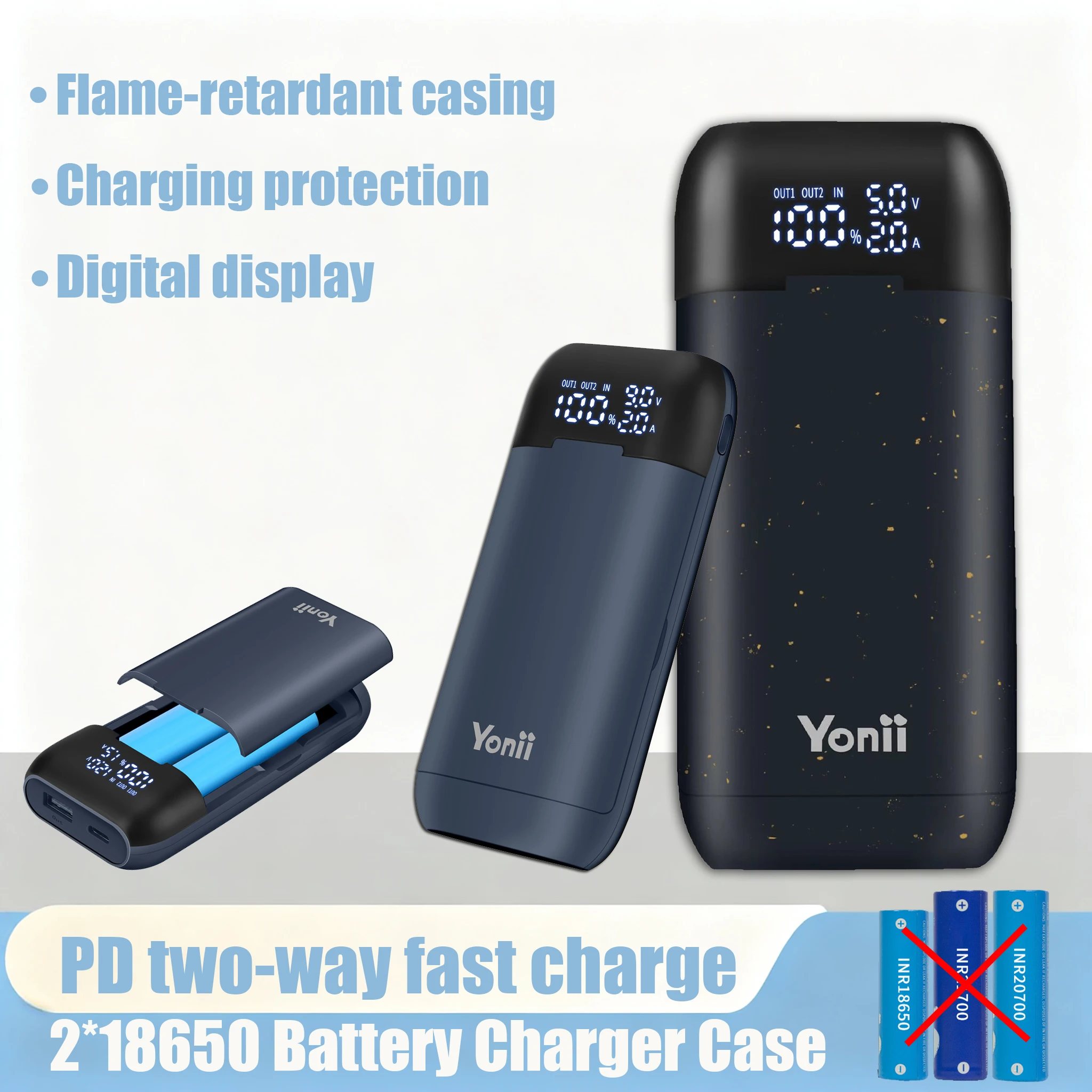 Корпус для повербанка DIY с поддержкой QC3.0 и PD18W, для экстренной зарядки, на 2×18650/21700 литиевых батареях, для зарядки телефонов и фонариков
Корпус для повербанка DIY с поддержкой QC3.0 и PD18W, для экстренной зарядки, на 2×18650/21700 литиевых батареях, для зарядки телефонов и фонариков