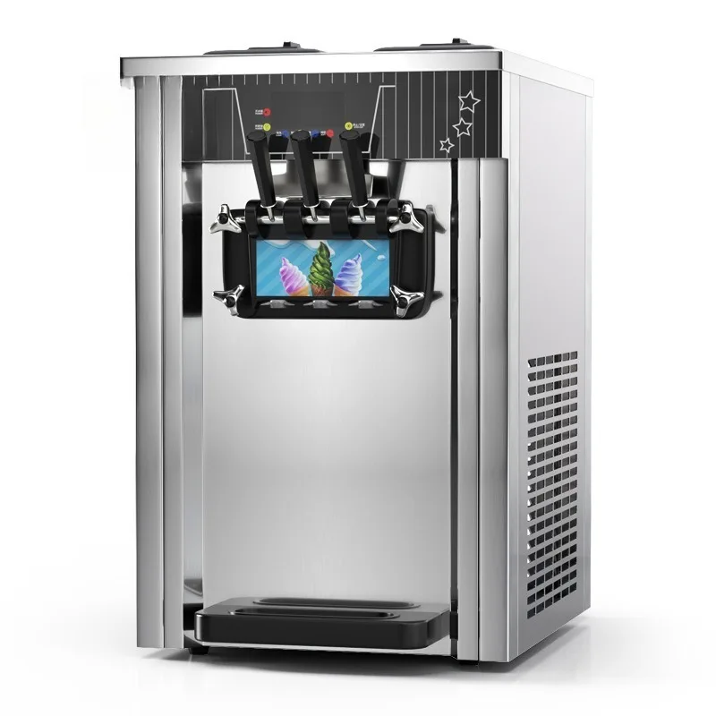 Desktop soft ice cream machine Commercial small cone ice cream machine, three-color ice cream machine
Desktop soft ice cream machine Commercial small cone ice cream machine, three-color ice cream machine