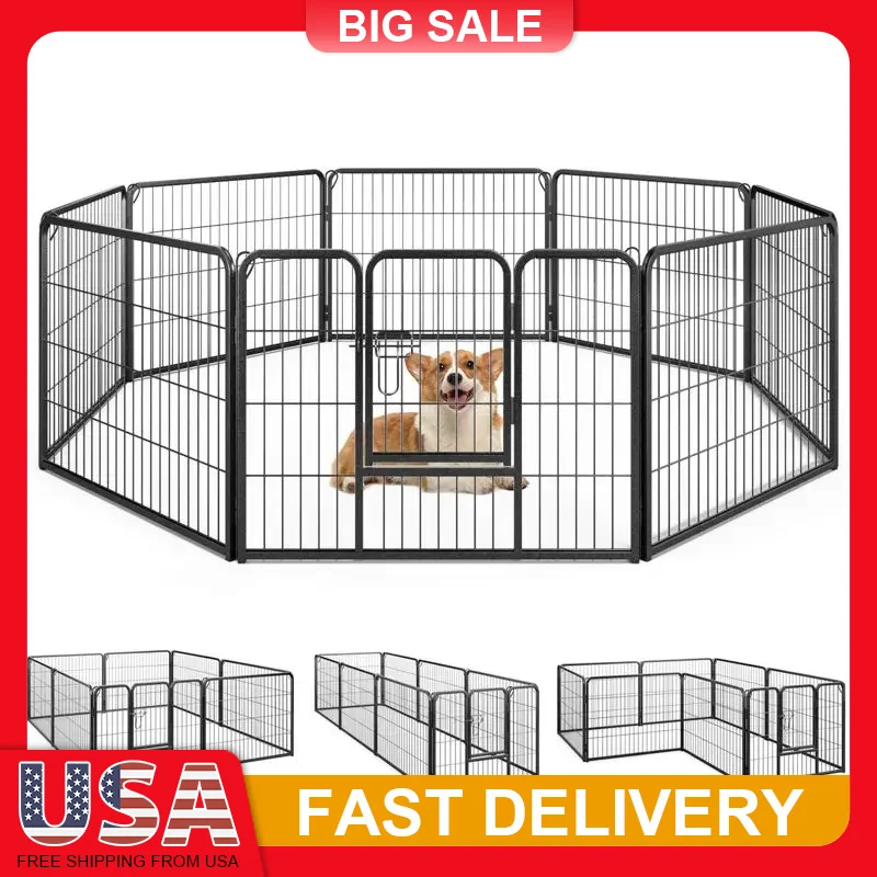 8 Panel Metal Dog Playpen with Door 3 Height Adjustable Indoor Outdoor Pet Fence for Puppy Cats Rabbits Easy Assembly No Tools
8 Panel Metal Dog Playpen with Door 3 Height Adjustable Indoor Outdoor Pet Fence for Puppy Cats Rabbits Easy Assembly No Tools