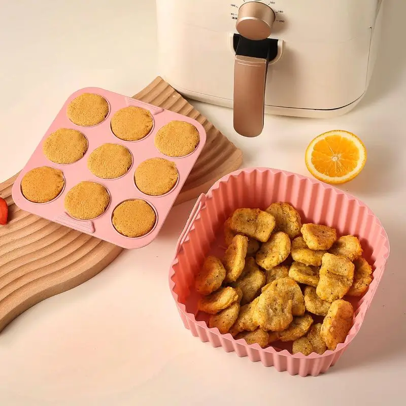 C 2Pcs Non-Stick Baking Trays With Cupcake Molds For Healthy Cooking Kitchen Tools Square Silicone Air Fryer Liners & Muffin Pan
C 2Pcs Non-Stick Baking Trays With Cupcake Molds For Healthy Cooking Kitchen Tools Square Silicone Air Fryer Liners & Muffin Pan