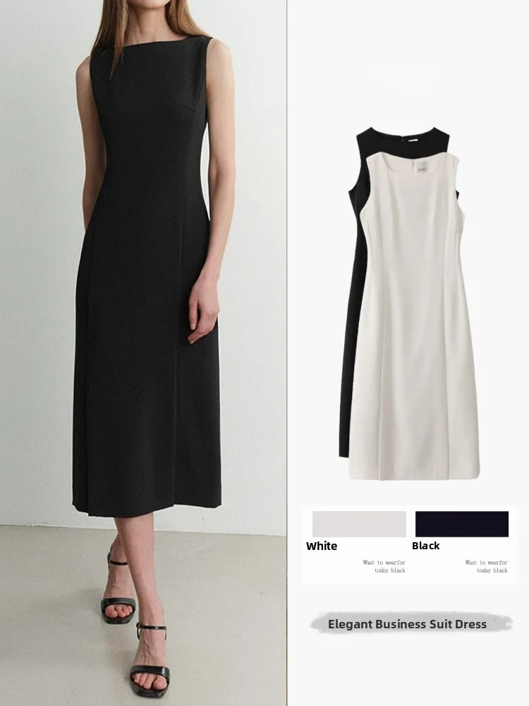 Elegant Sleeveless Dress High Waist A-Line Skirt Casual Polyester Fiber Summer New Style Slimming Vest Dress Luxury Feeling
Elegant Sleeveless Dress High Waist A-Line Skirt Casual Polyester Fiber Summer New Style Slimming Vest Dress Luxury Feeling