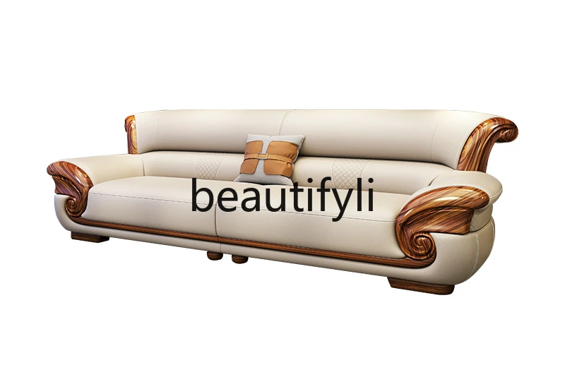 New Chinese ebony sofa modern villa living room furniture first layer cowhide solid wood leather sofa
New Chinese ebony sofa modern villa living room furniture first layer cowhide solid wood leather sofa