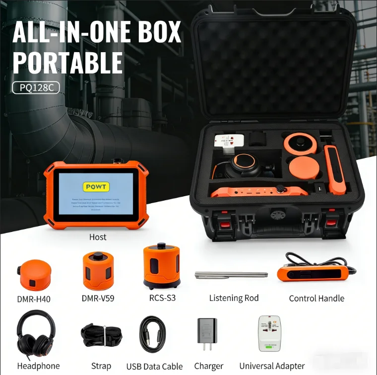 PQWT 125C Water Leak Detector Indoor & Outdoor Underground Water Pipe Leak Detection Measurement Depth 9.84ft/3m
PQWT 125C Water Leak Detector Indoor & Outdoor Underground Water Pipe Leak Detection Measurement Depth 9.84ft/3m