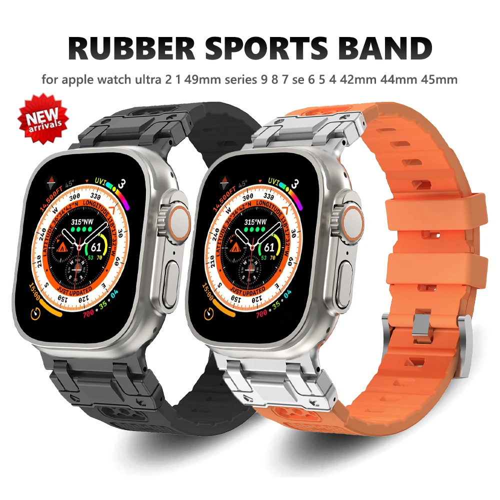 Ремешок резиновый для Apple Watch ultra 49 мм 45 мм 44 мм 42 мм, роскошный браслет для iwatch Series 9 8 7 6 5 Se 4 Ultra 2 49 мм correa
Ремешок резиновый для Apple Watch ultra 49 мм 45 мм 44 мм 42 мм, роскошный браслет для iwatch Series 9 8 7 6 5 Se 4 Ultra 2 49 мм correa