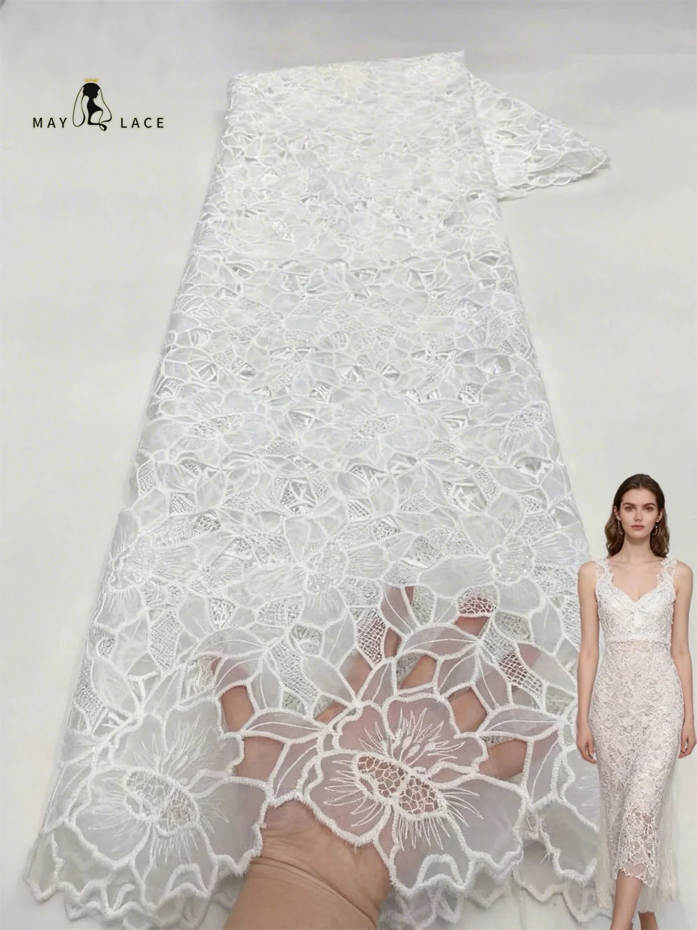 Beautiful Sequined Lace Fabric 2026 Luxury French Mesh Lace Fabric High Quality White Lace Fabrics 5Yards Wedding Party Dress
Beautiful Sequined Lace Fabric 2026 Luxury French Mesh Lace Fabric High Quality White Lace Fabrics 5Yards Wedding Party Dress