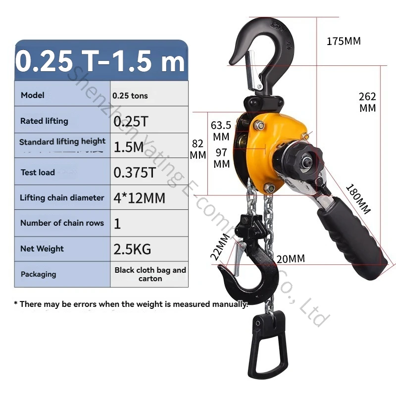 Подъемный кран 0,25 тонны, рычаг из алюминиевого сплава, мини-портативный ручной подъемник, подъемный кабель, натяжитель
Подъемный кран 0,25 тонны, рычаг из алюминиевого сплава, мини-портативный ручной подъемник, подъемный кабель, натяжитель