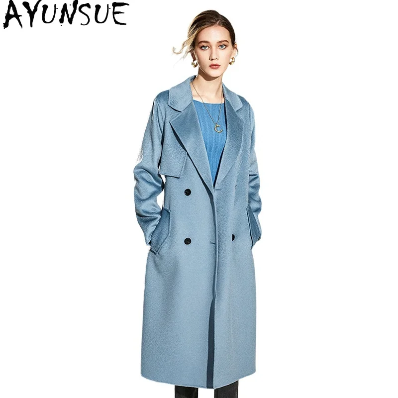 AYUSNUE 95.7% Wool 4.3% Cashmere Winter Jacket Women Loose Fit Double-side Woolen Trench Coat for Woman Clothing Belt Streetwear
AYUSNUE 95.7% Wool 4.3% Cashmere Winter Jacket Women Loose Fit Double-side Woolen Trench Coat for Woman Clothing Belt Streetwear