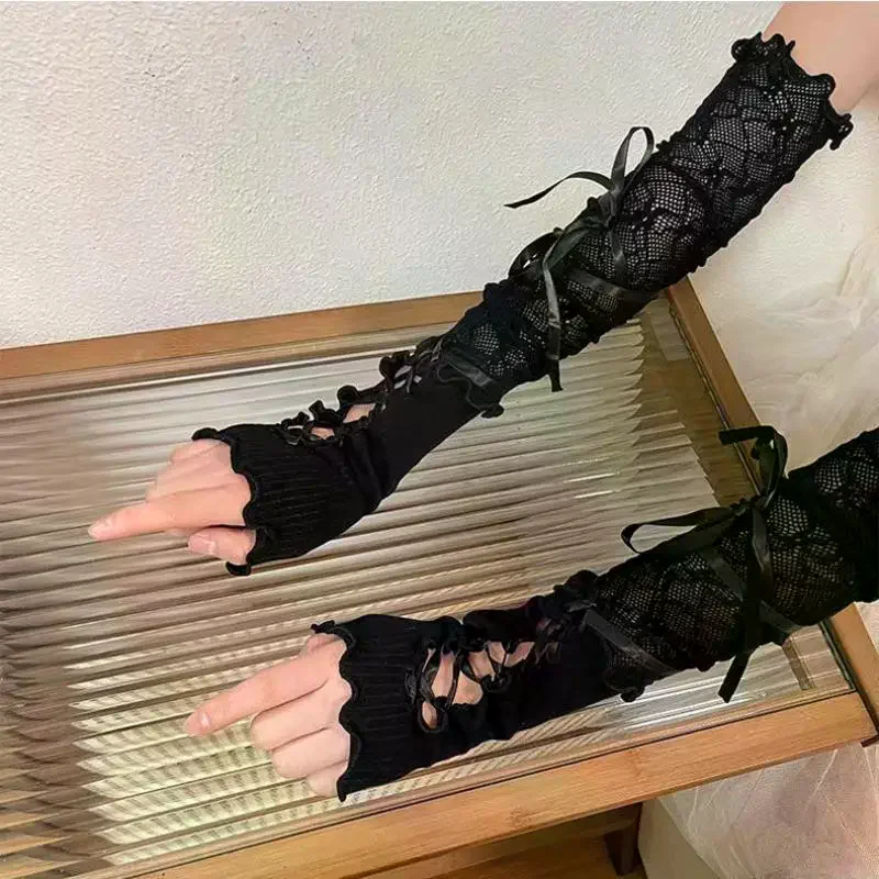 Cute JK Girls Lolita Gothic Fingerless Mesh Flower Lace Elastic Strapping Gloves Women Sunscreen Sleeve Clothing Accessories
Cute JK Girls Lolita Gothic Fingerless Mesh Flower Lace Elastic Strapping Gloves Women Sunscreen Sleeve Clothing Accessories
