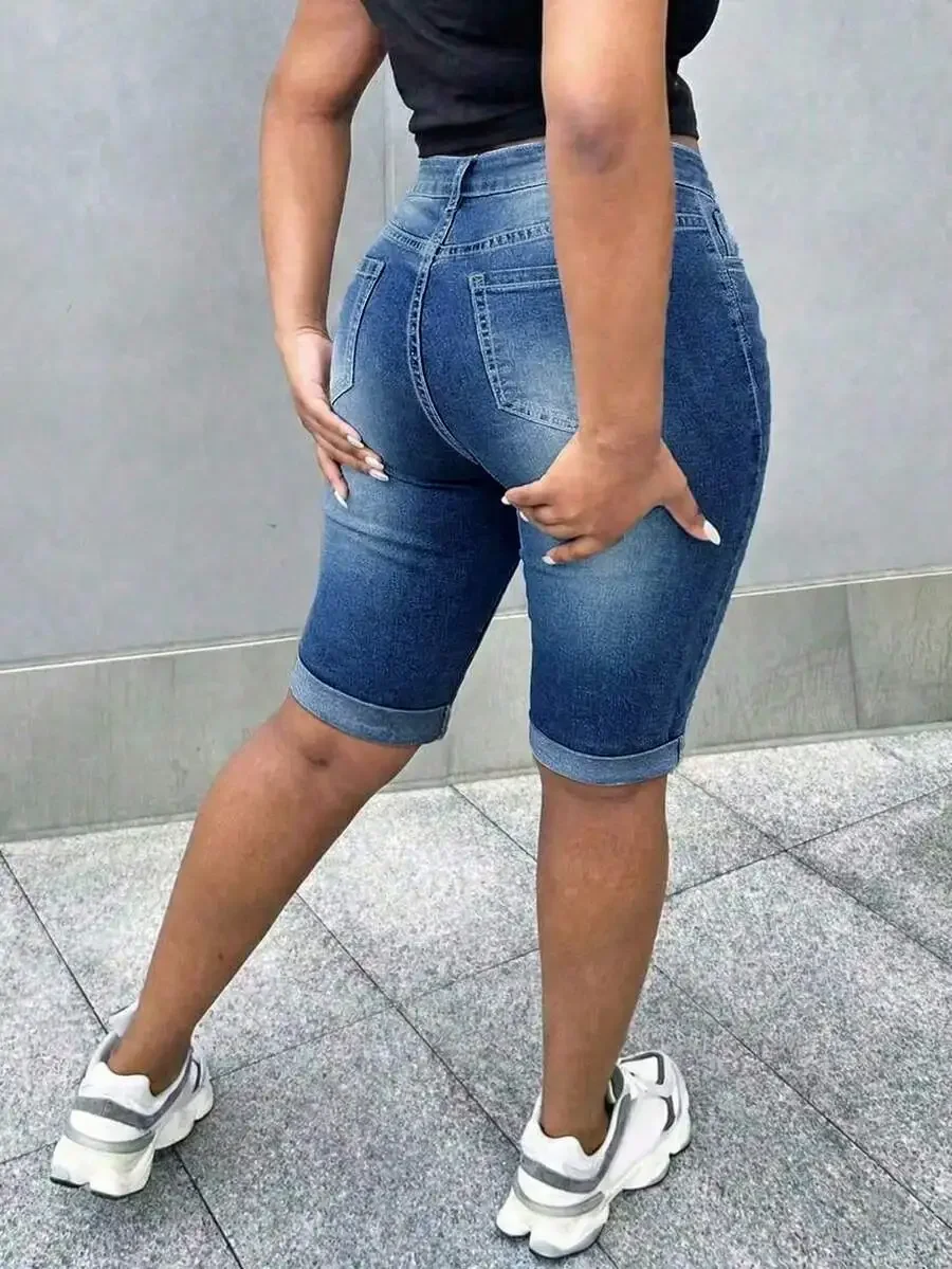 Womens Casual Distressed Elastic Denim Shorts For Daily Wear Spring Summer
Womens Casual Distressed Elastic Denim Shorts For Daily Wear Spring Summer