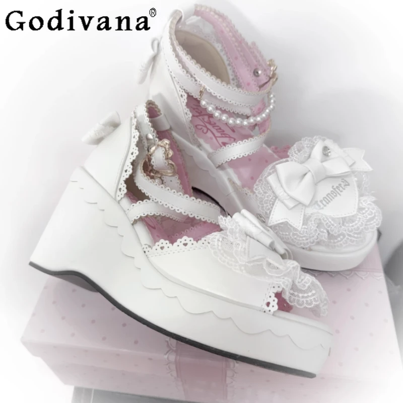 Y2K Subculture Retro Japanese Original Open-Toe Wedge Sandals Sweet Cool Girls Cross-Strap Lace Bow Thick-Soled Platform Shoes
Y2K Subculture Retro Japanese Original Open-Toe Wedge Sandals Sweet Cool Girls Cross-Strap Lace Bow Thick-Soled Platform Shoes