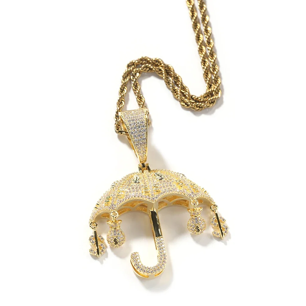 Hip Hop 3D Umbrella Pendant Necklace Women Men Gift Full 5A Zircon Rap Jewelry
Hip Hop 3D Umbrella Pendant Necklace Women Men Gift Full 5A Zircon Rap Jewelry