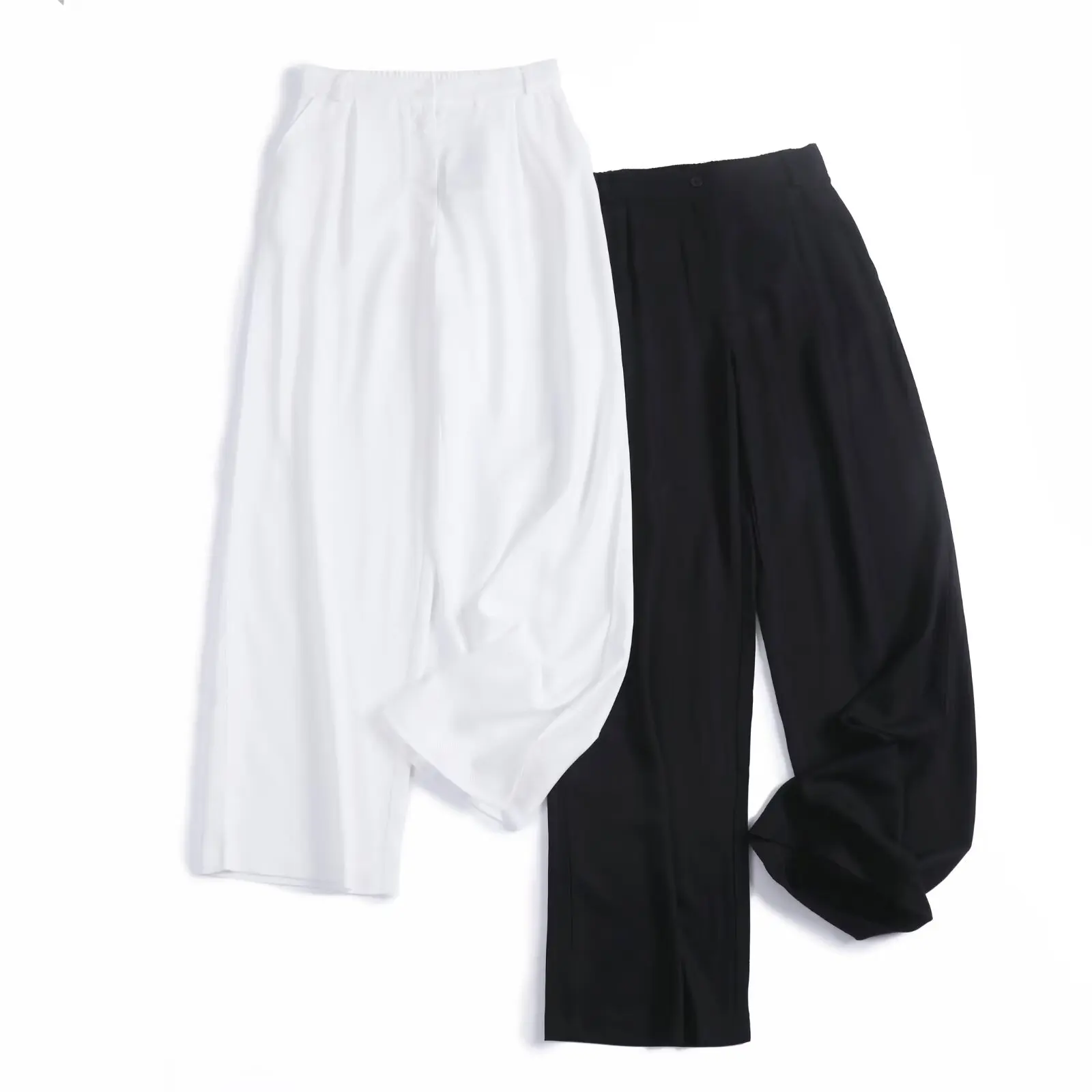 Women's new Fashion loose solid casual linen blend wide leg pants retro high waisted zipper women's pants Skazi
Women's new Fashion loose solid casual linen blend wide leg pants retro high waisted zipper women's pants Skazi