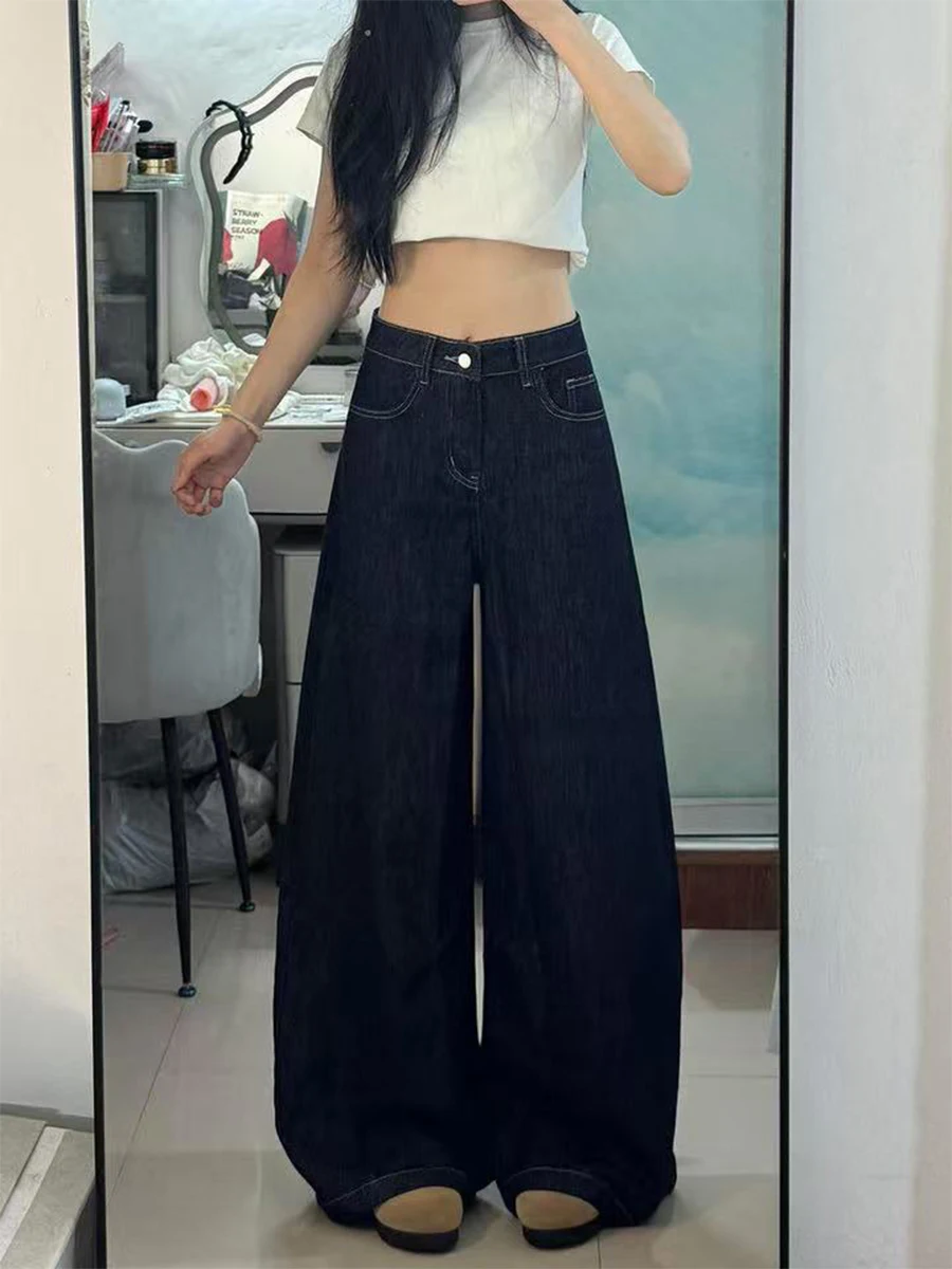 Большие размеры, высокая талия, широкие брюки, американские джинсовые джинсы, женские свободные джинсы, повседневные синие прямые брюки длиной до пола
Большие размеры, высокая талия, широкие брюки, американские джинсовые джинсы, женские свободные джинсы, повседневные синие прямые брюки длиной до пола