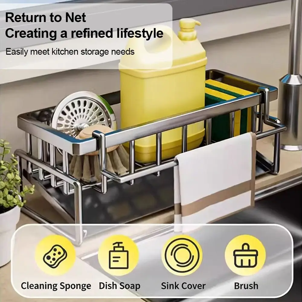 Stainless Steel Sink Drying Rack Large Capacity Space Saving Sponge Drain Shelf Multifunctional Kitchen Sink Organizer
Stainless Steel Sink Drying Rack Large Capacity Space Saving Sponge Drain Shelf Multifunctional Kitchen Sink Organizer