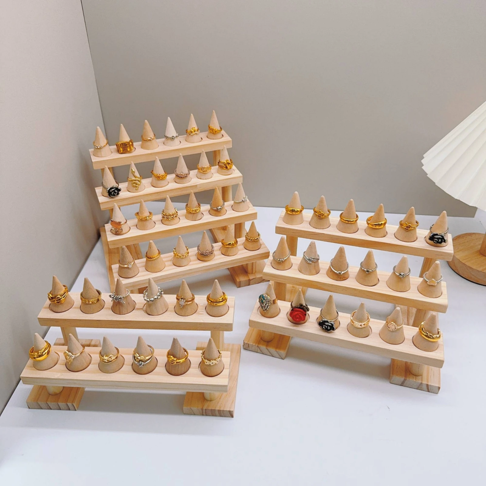 Cone Jewelry Stand Minimalist Wood Jewelry Display Rack Tabletop for Market Vendors
Cone Jewelry Stand Minimalist Wood Jewelry Display Rack Tabletop for Market Vendors