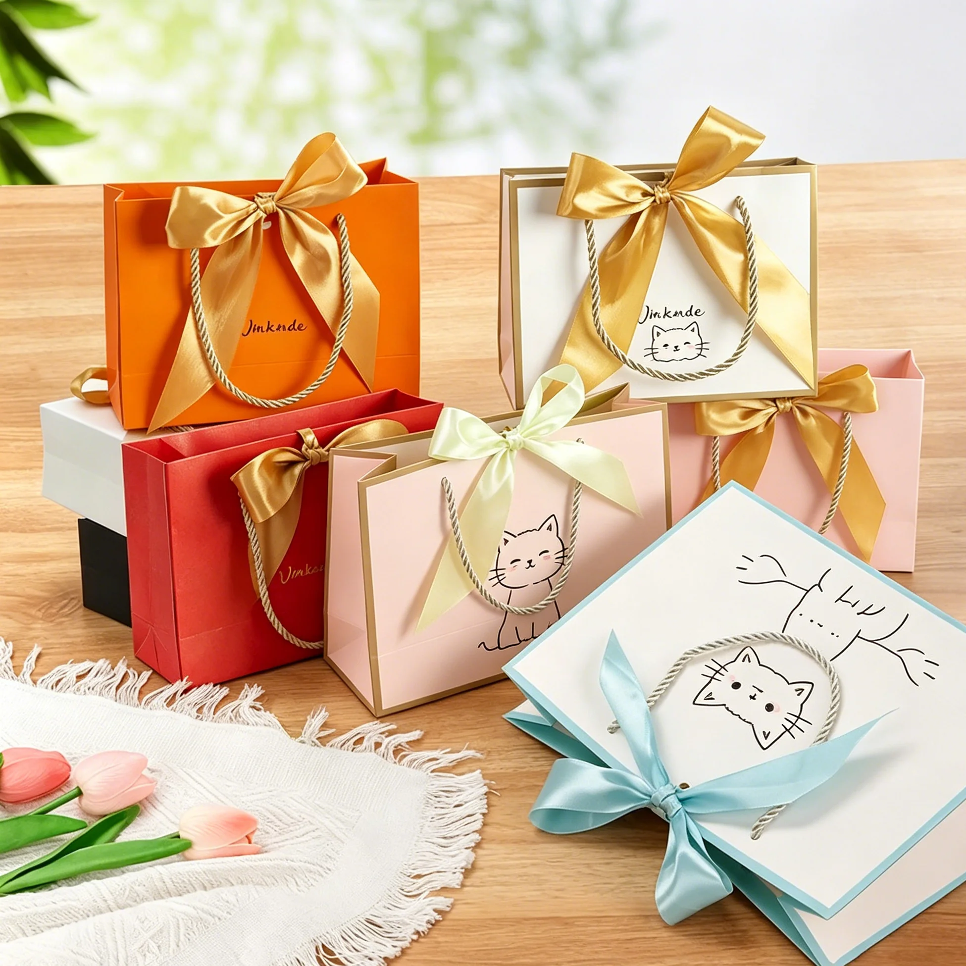50pcs Bluk Custom Logo Paper Portable Packaging Bag Jewelry Box Gift Bags with Gold Bow Ribbon Favor For Wedding Birthday Party
50pcs Bluk Custom Logo Paper Portable Packaging Bag Jewelry Box Gift Bags with Gold Bow Ribbon Favor For Wedding Birthday Party