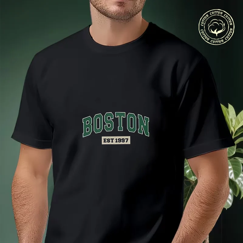 Boston EST1997 Graphic Print Motorcycle T-shirt Men's Summer Cotton Fashionable Casual Sports Short Sleeved Tshirt Top
Boston EST1997 Graphic Print Motorcycle T-shirt Men's Summer Cotton Fashionable Casual Sports Short Sleeved Tshirt Top