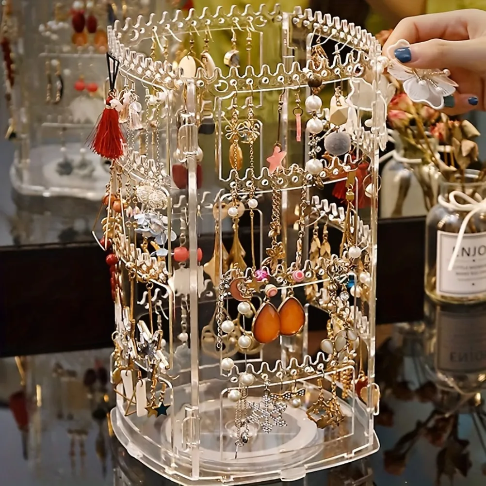 Многофункциональный вращающийся держатель для сережек, ожерелье-гвоздик, подставка для ожерелья, зажим для ушей, стеллаж для хранения ювелирных изделий большой емкости
Многофункциональный вращающийся держатель для сережек, ожерелье-гвоздик, подставка для ожерелья, зажим для ушей, стеллаж для хранения ювелирных изделий большой емкости