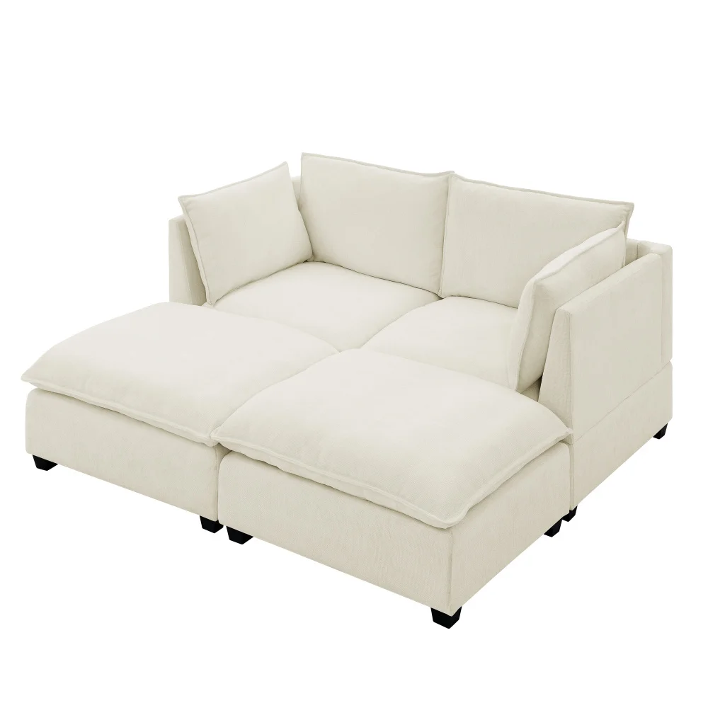 Comfy Cloud Couch loveseat with 2 Ottoman, Modern Chenille Love Seat Upholstered Modular Couch sofa living room furniture
Comfy Cloud Couch loveseat with 2 Ottoman, Modern Chenille Love Seat Upholstered Modular Couch sofa living room furniture