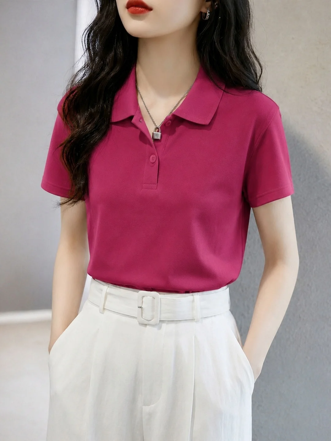 Chic Korean Style Short Sleeve Neck T-Shirt Sweet Youthful Design Summer Fashionable Overhead Ladies' Top
Chic Korean Style Short Sleeve Neck T-Shirt Sweet Youthful Design Summer Fashionable Overhead Ladies' Top