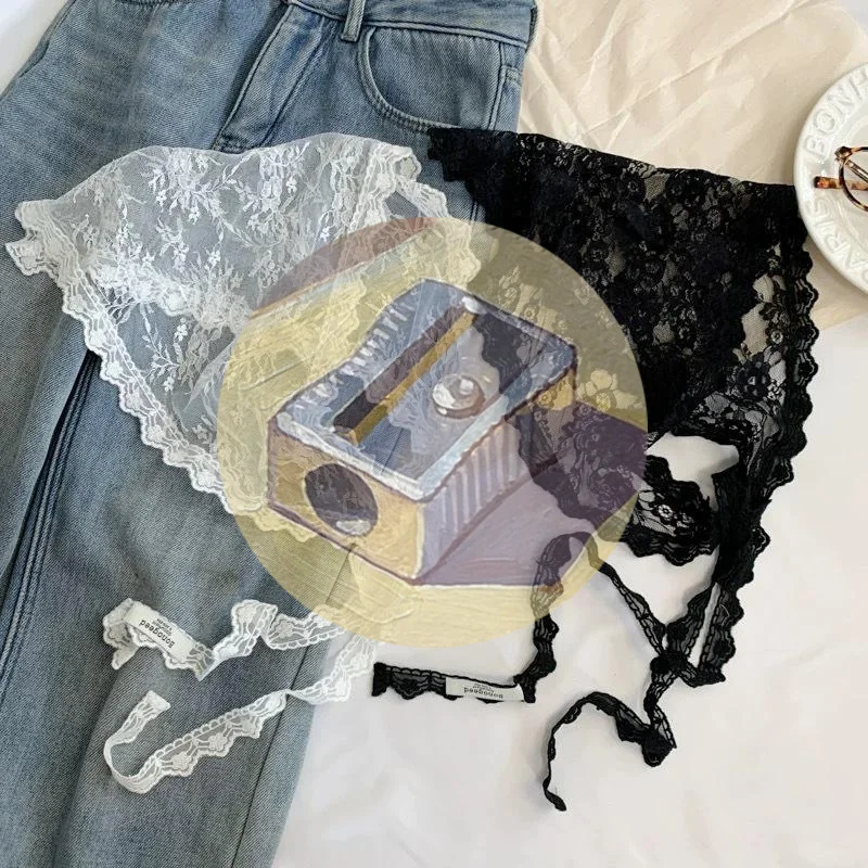 ▪Frilly Cute Lace Bandana Scarf Convertible Triangle Head Wrap Waist Chain Belt Accessory For Sexy Women Trendy Aesthetic Outfit
▪Frilly Cute Lace Bandana Scarf Convertible Triangle Head Wrap Waist Chain Belt Accessory For Sexy Women Trendy Aesthetic Outfit