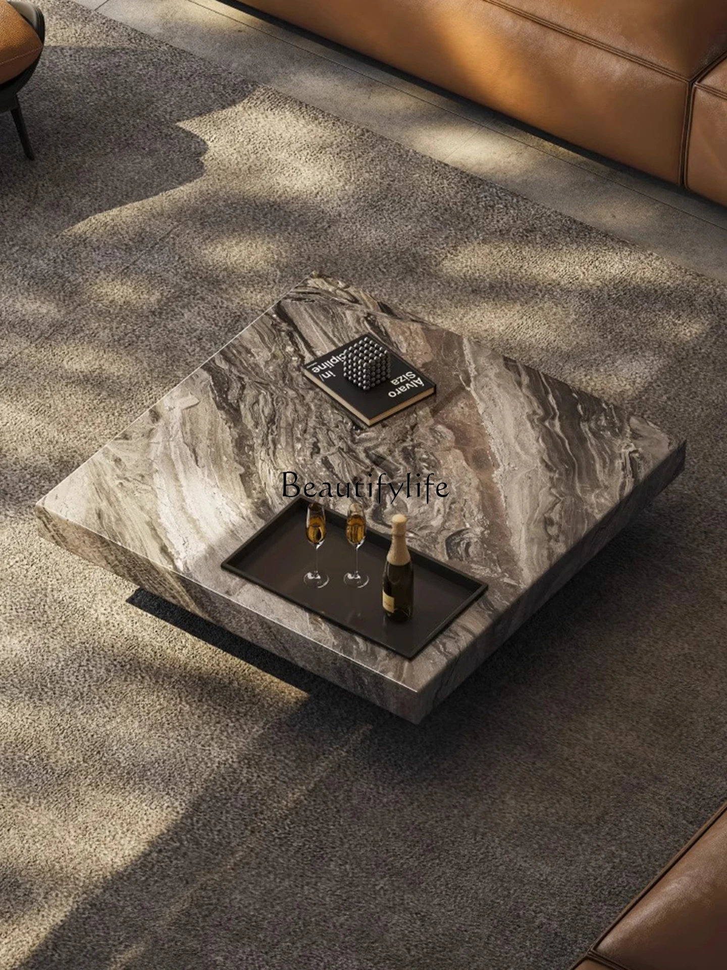 Venice brown marble coffee table Italian minimalist household high-end square coffee table
Venice brown marble coffee table Italian minimalist household high-end square coffee table