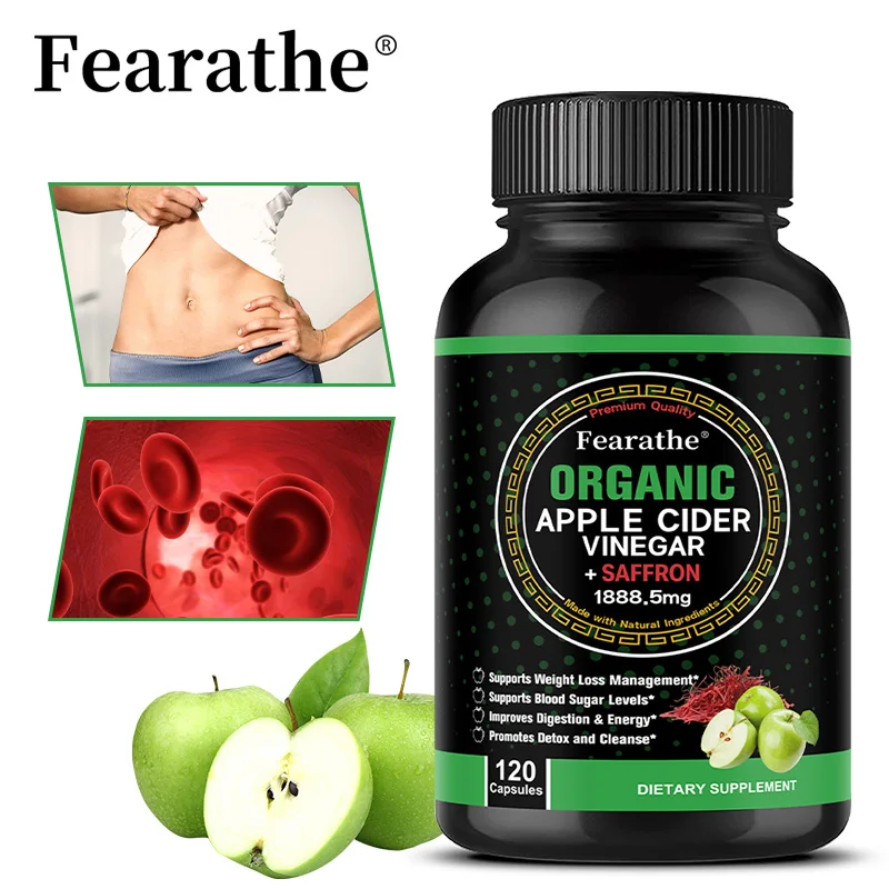 Apple Cider Vinegar Capsules - Saffron, Support Digestive Balance, Body Internal Cleanse, Appetite Control & Immune Wellness
Apple Cider Vinegar Capsules - Saffron, Support Digestive Balance, Body Internal Cleanse, Appetite Control & Immune Wellness