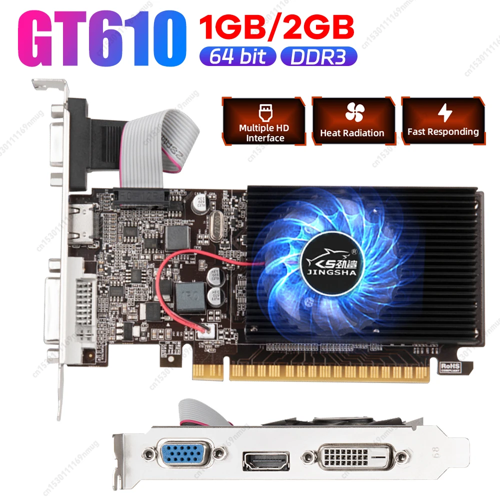 Видеокарта GT610 810 МГц DDR3 1 ГБ Компьютерная видеокарта HD VGA DVI Интерфейс Аксессуары для настольных игр компьютера
Видеокарта GT610 810 МГц DDR3 1 ГБ Компьютерная видеокарта HD VGA DVI Интерфейс Аксессуары для настольных игр компьютера