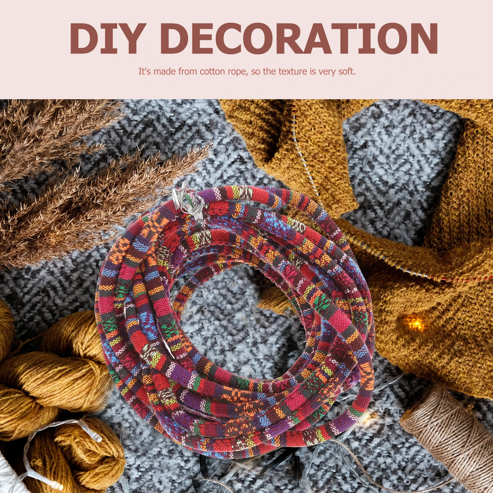 Core-encapsulated Cotton Rope 5 Yards Bohemian Decor Handmade DIY Soft Texture Wall Hanging National Style Tapestry
Core-encapsulated Cotton Rope 5 Yards Bohemian Decor Handmade DIY Soft Texture Wall Hanging National Style Tapestry