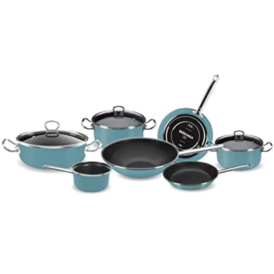 Elegance 10-Piece Cookware Set for Most Stove Tops - Dishwasher Grill Oven Safe up to 480 Enamel on Steel Quick Even Heat Distr
Elegance 10-Piece Cookware Set for Most Stove Tops - Dishwasher Grill Oven Safe up to 480 Enamel on Steel Quick Even Heat Distr