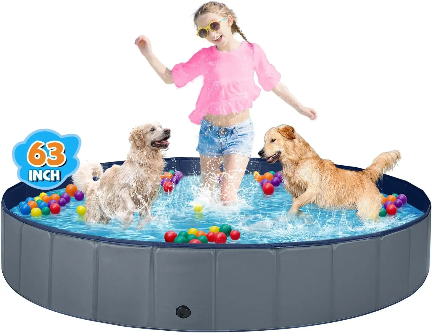 Foldable Dog Pool for Large Dogs, Hard Plastic Kiddie Pool with Drain Valve, Portable Outdoor Bathing Tub for Pets and Kids
Foldable Dog Pool for Large Dogs, Hard Plastic Kiddie Pool with Drain Valve, Portable Outdoor Bathing Tub for Pets and Kids