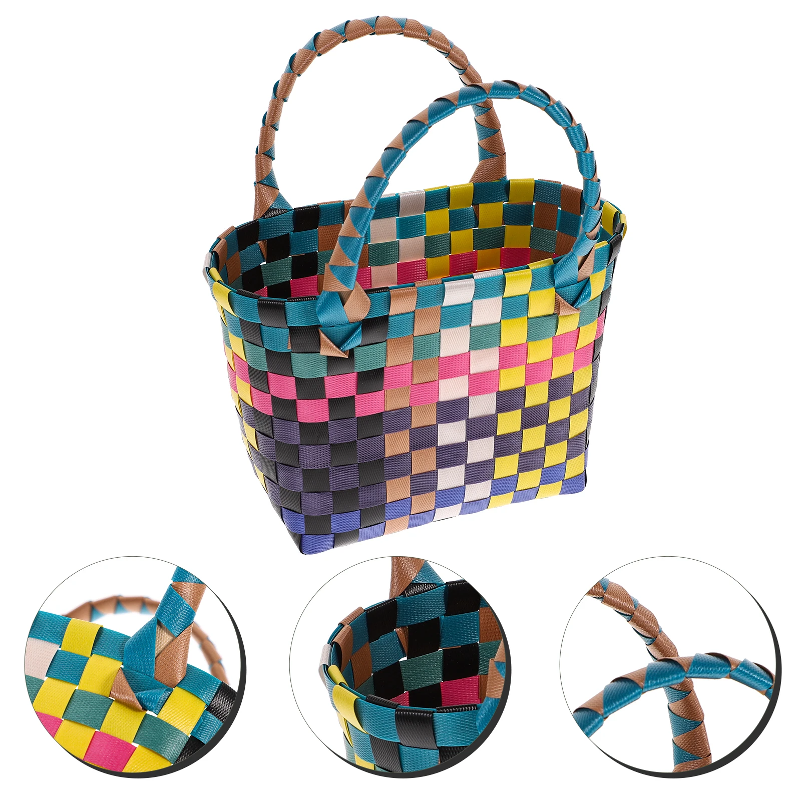 PVC Storage Basket Hand-woven Fruit Picnic Outdoor Camping Multifunctional Shopping Beach Bag Woven Basket
PVC Storage Basket Hand-woven Fruit Picnic Outdoor Camping Multifunctional Shopping Beach Bag Woven Basket