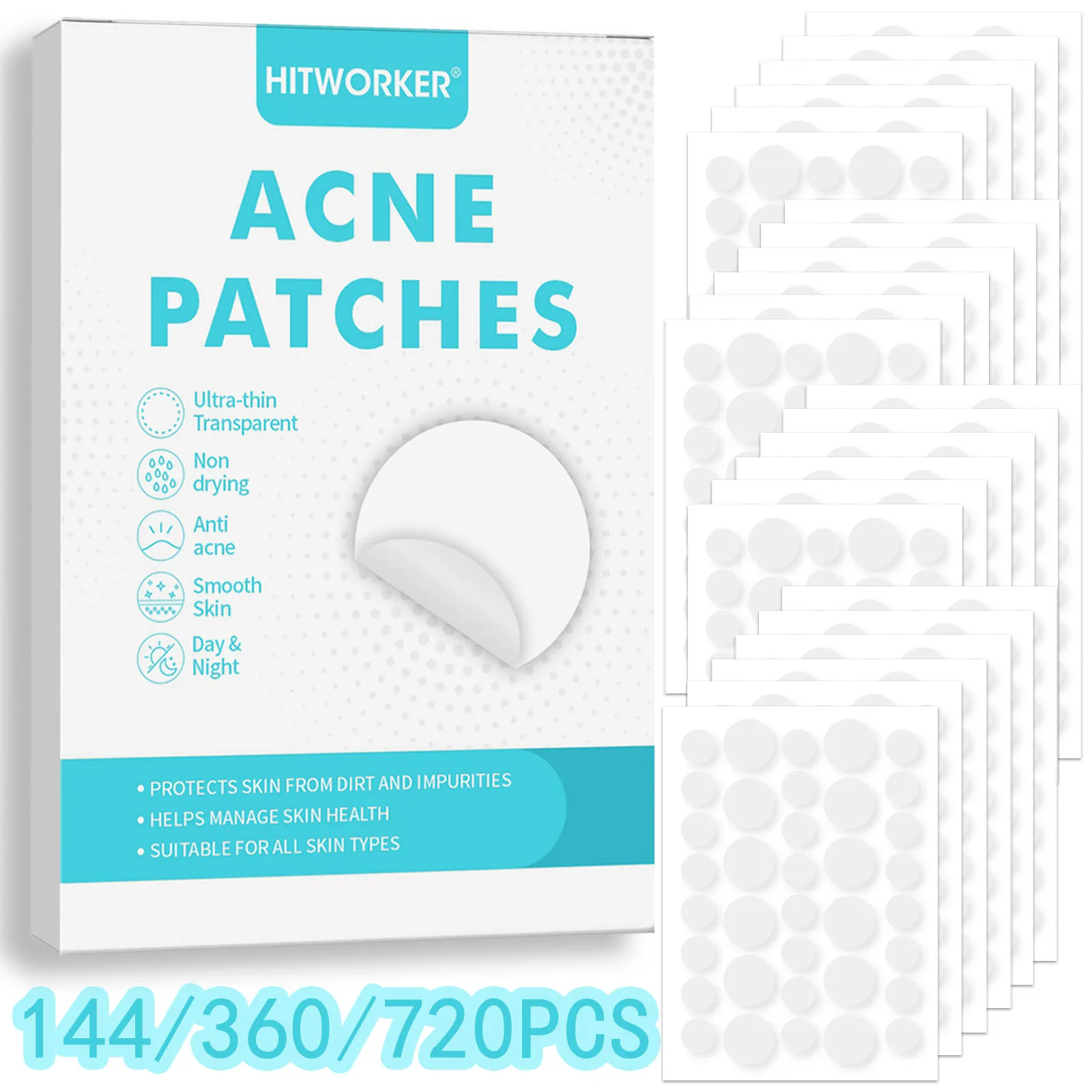 Invisible Waterproof Hydrocolloid Acne Patch for Facial Cleansing Care Essence Tool Accessory Suitable for All Skin Types
Invisible Waterproof Hydrocolloid Acne Patch for Facial Cleansing Care Essence Tool Accessory Suitable for All Skin Types