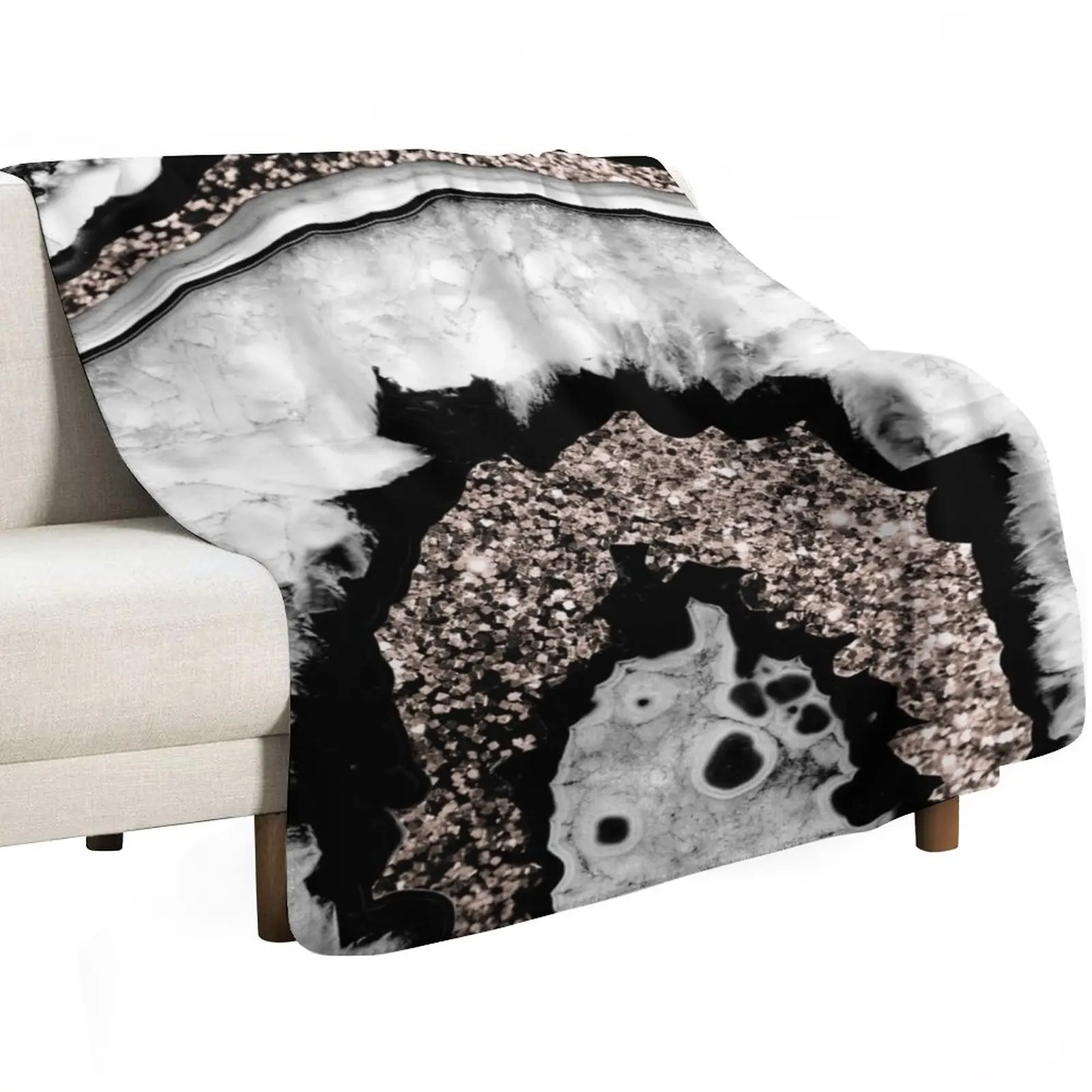 Gray Black White Agate with Rose Gold Glitter #1a (Faux Glitter) #gem #decor #art Throw Blanket Bed covers Sofa Blankets
Gray Black White Agate with Rose Gold Glitter #1a (Faux Glitter) #gem #decor #art Throw Blanket Bed covers Sofa Blankets