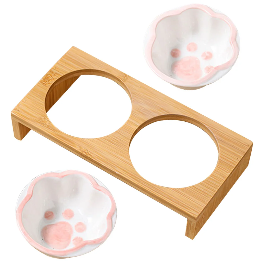 1 set Elevated Cat Bowl Bamboo Stand Ceramic Pet Bowls Kitten Feeding Easy Clean Reusable High Class Material Smooth Surface Pet
1 set Elevated Cat Bowl Bamboo Stand Ceramic Pet Bowls Kitten Feeding Easy Clean Reusable High Class Material Smooth Surface Pet