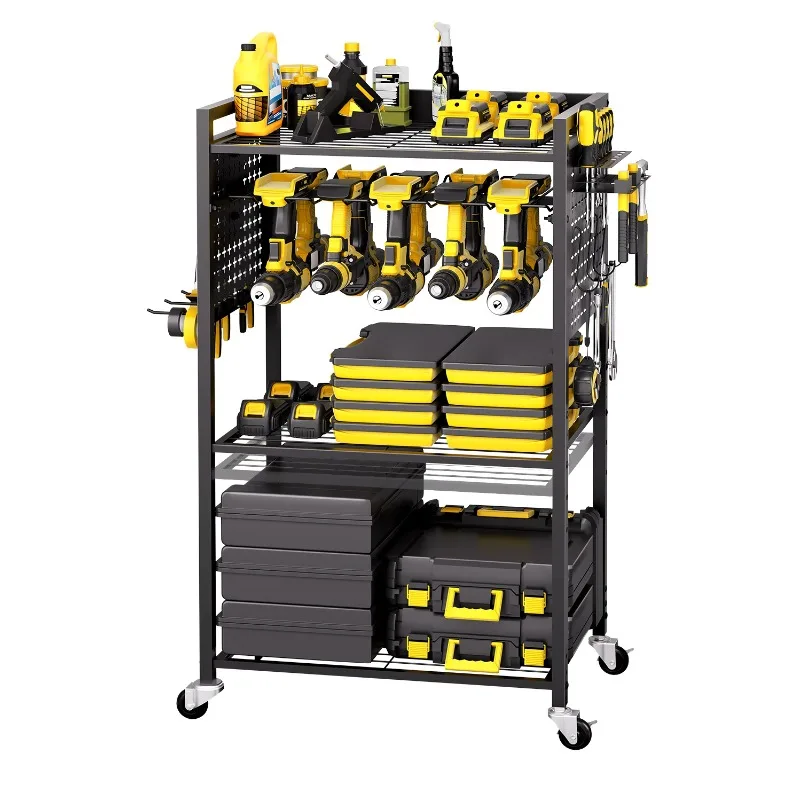 4-tier Rolling Tool Organizer Cart 150 lbs Garage Floor Stand Storage Cart on Wheels Drill Holder Rack for Workshop
4-tier Rolling Tool Organizer Cart 150 lbs Garage Floor Stand Storage Cart on Wheels Drill Holder Rack for Workshop