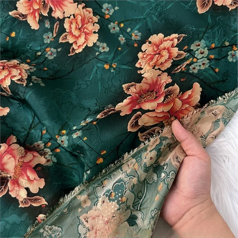 140cm wide jacquard openwork flower-patterned fabric for clothing and skirts silk cheongsam
140cm wide jacquard openwork flower-patterned fabric for clothing and skirts silk cheongsam
