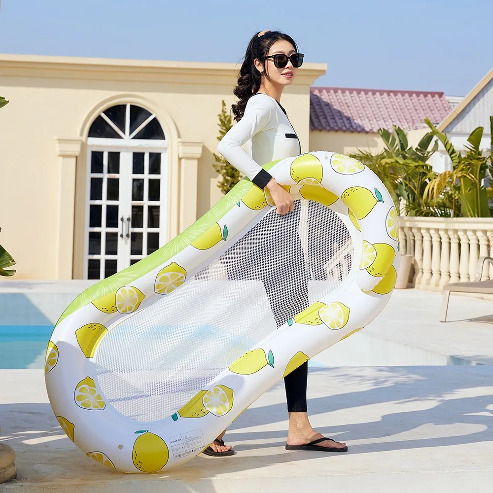 Lemon Print Inflatable Pool Float Breathable Swimming Hammock Lounger for Summer Beach Pool Party
Lemon Print Inflatable Pool Float Breathable Swimming Hammock Lounger for Summer Beach Pool Party