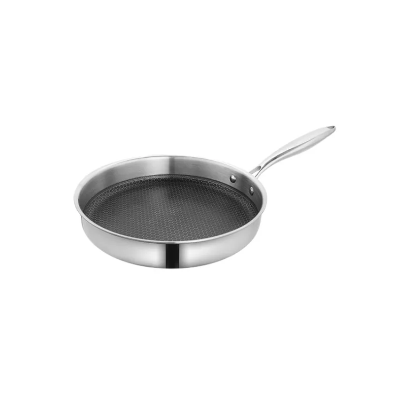 Eco-friendly three-layer stainless steel frying pan round large frying pan with glass lid for home kitchen wok
Eco-friendly three-layer stainless steel frying pan round large frying pan with glass lid for home kitchen wok