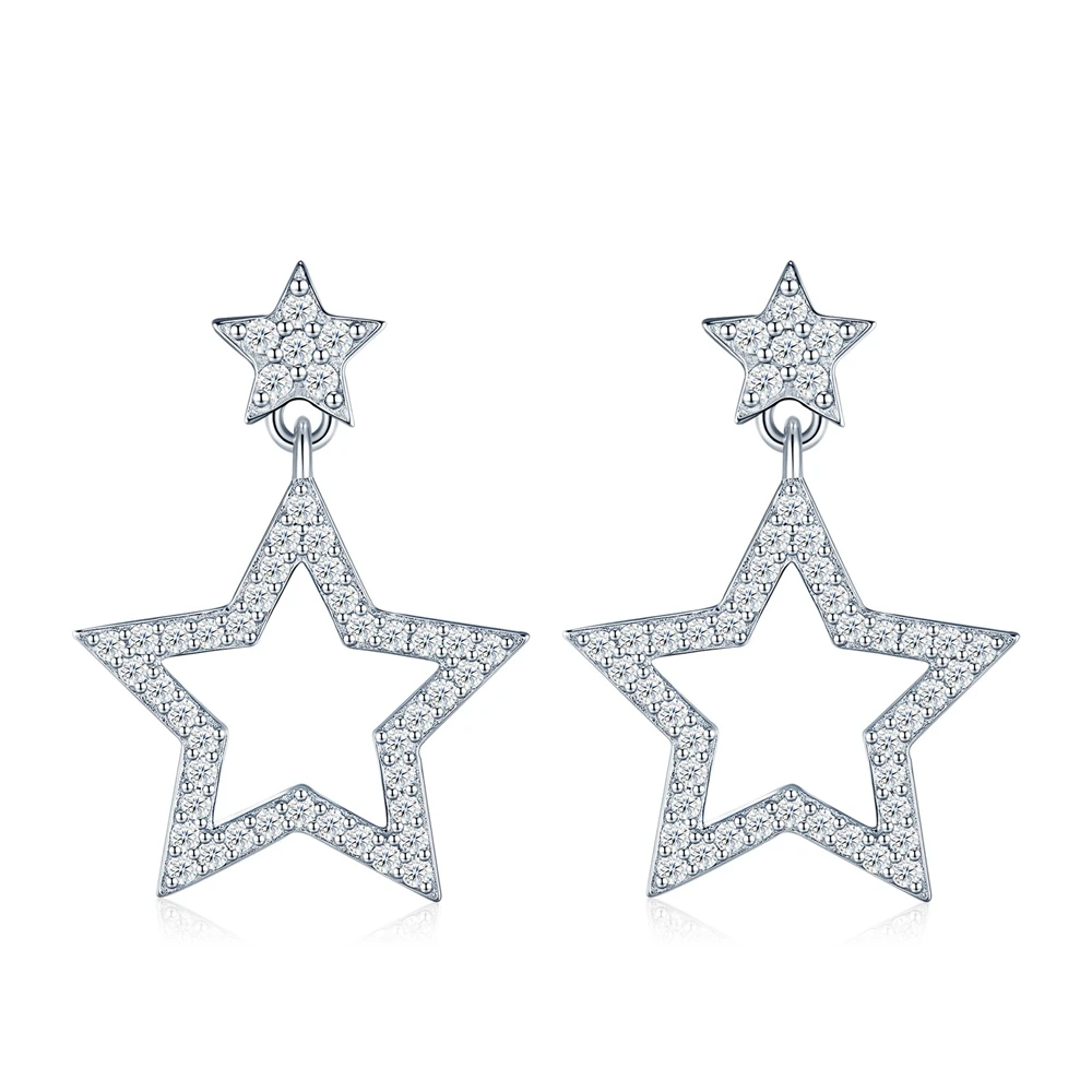 D Color all Moissanite Earrings S925 Sterling Silver Pentagram Earring for Woman Birthday Anniversary Party Jewelry Gift
D Color all Moissanite Earrings S925 Sterling Silver Pentagram Earring for Woman Birthday Anniversary Party Jewelry Gift