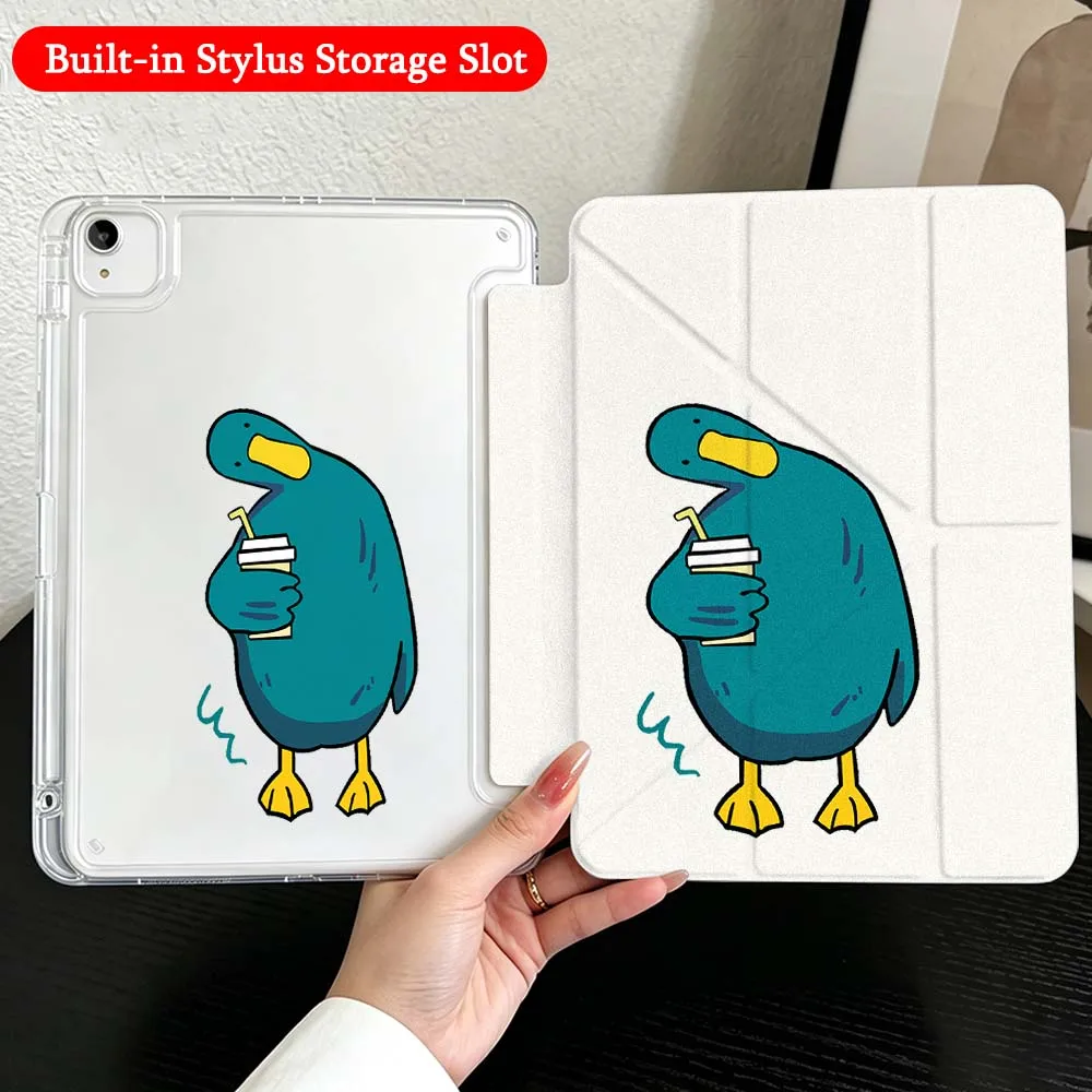 Cartoon Duck Dog For iPad Mini Pro Air 5 6 7 8 9 10th 11th 11 9.7 10.9 13 inch Transparent Y-Shaped Folding Tablet Case
Cartoon Duck Dog For iPad Mini Pro Air 5 6 7 8 9 10th 11th 11 9.7 10.9 13 inch Transparent Y-Shaped Folding Tablet Case