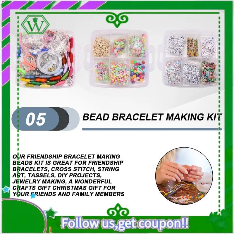 A18P-12 Styles Friendship Bracelet Kit With String And Letter Beads, Color Embroidery Floss, Elastic Cord, Braiding Disc, Findin
A18P-12 Styles Friendship Bracelet Kit With String And Letter Beads, Color Embroidery Floss, Elastic Cord, Braiding Disc, Findin
