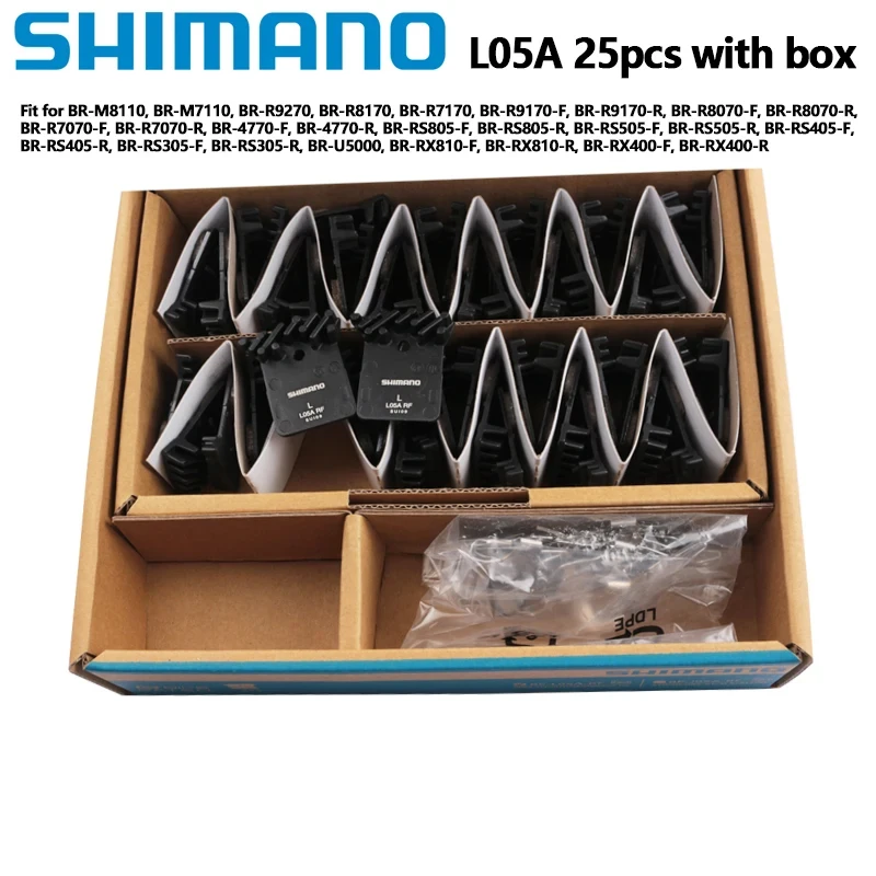 Shimano L05A Brake Pads Resin Model 25pcs Box Fit For BR R8170 R7170 RX810 RX400 M8100 R9170 R9270 4700 Road Bike Brake D03S
Shimano L05A Brake Pads Resin Model 25pcs Box Fit For BR R8170 R7170 RX810 RX400 M8100 R9170 R9270 4700 Road Bike Brake D03S
